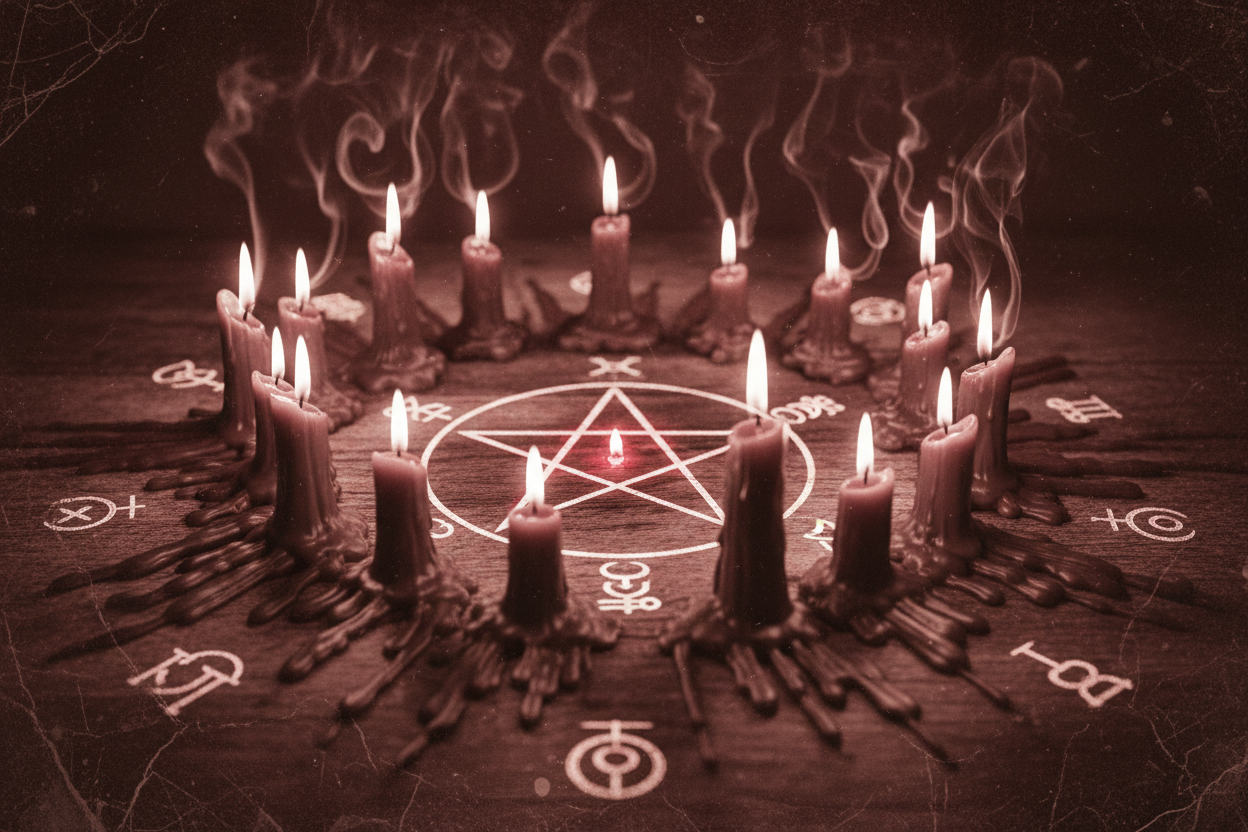 Vintage Candle Pentagram